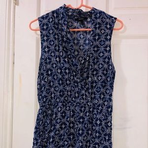 Blue & White Patterned Romper